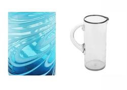 Aqua Swirl Straight Pitcher, 10" H x 5" Diam