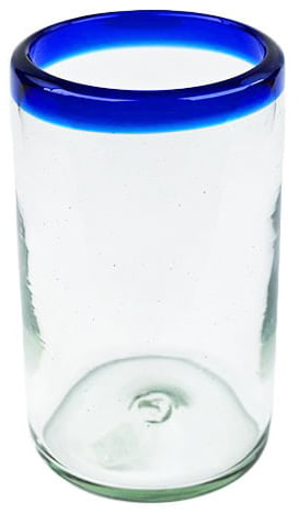 Cobalt Blue Rim Tumbler, 5" H x 3" Diam