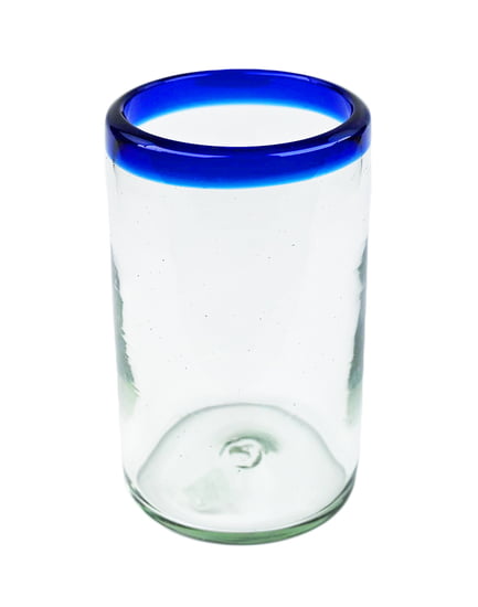 Cobalt Blue Rim Tumbler, 5" H x 3" Diam