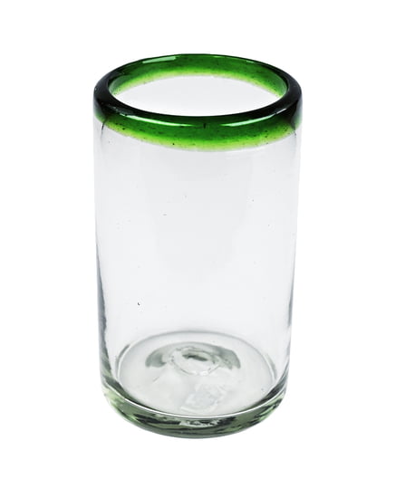 Green Rim Tumbler, 5" H x 3" Diam