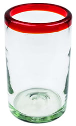 Red Rim Tumbler, 5" H x 3" Diam