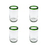 Green Rim Tumbler, Set of 4, 5" H x 3" Diam