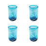 Aqua Swirl Tumbler, Set of 4, 5" H x 3" Diam