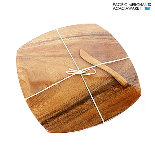 Acaciaware 12" Square Cheese Board w/Spreader