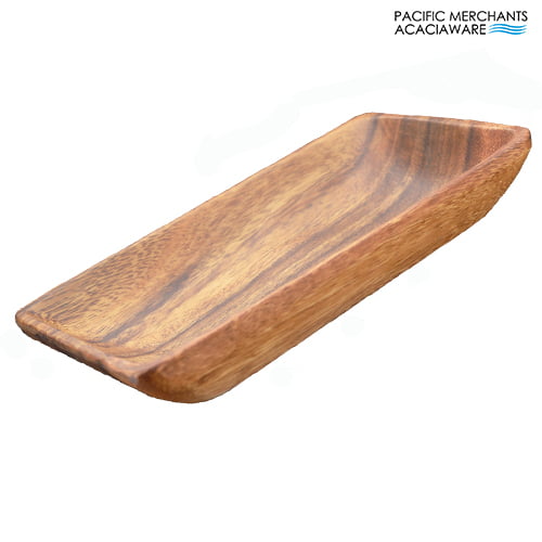 Acacia Wood Rectangle Serving Tray, 8" x 5" x 1.5"