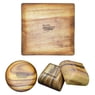 Acacia Wood Square Plates/Trays, 10" x 10" x 1", Set of 8