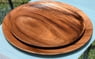 Acacia Wood 6-Piece Serving Set with 10" and 12" Round Trays, 4" and 6" Serving Bowls and Spoons