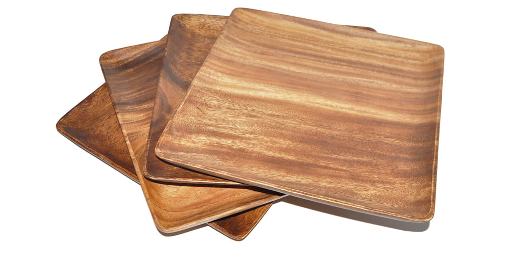 Square wooden retailer plate