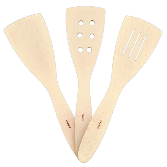 Extra Wide Beech Wood Flat Spatula w/ Beveled Edge, 12"