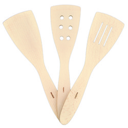 French Beechwood Spatulas & Turners Extra Wide Beech Wood Flat Spatula w/ Beveled Edge, 12"